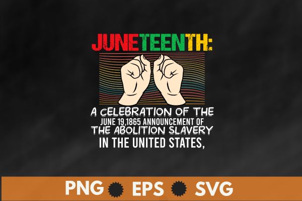 Juneteenth a celebration of the june 19,1865 t shirt design vector svg, hair, melanin, t shirts,blm, black history month,juneteenth