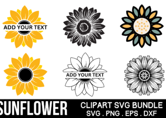 Sunflower SVG Bundle t shirt template vector