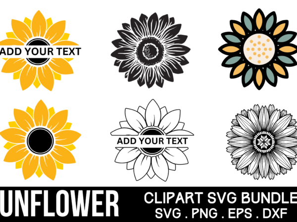 Sunflower svg bundle t shirt template vector