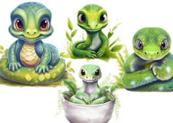 Cute Baby Snake Sublimation Clipart