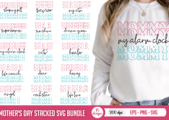 Mother's day stacked svg bundle, mom designs