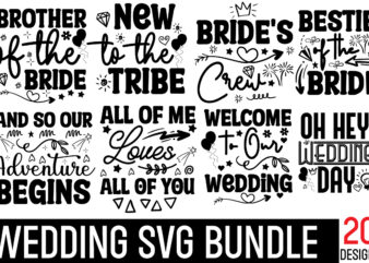 Wedding T-shirt Bundle, 20 Designs,bride svg, wedding svg files, bridesmaid svg, mr and mrs svg, bridal shower svg , bridal party svg, groom svg, svg bundle,Bridal Party Bundle, Wedding Bundle,