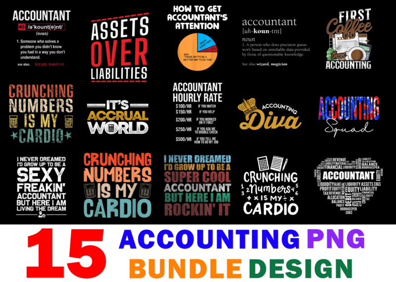 15 Accounting Shirt Designs Bundle For Commercial Use Part 2 ...