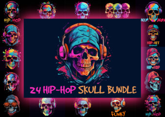 Colorful Hip-Hop Skull vector illustration