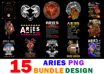 15 Aries Shirt Designs Bundle For Commercial Use, Aries T-shirt, Aries png file, Aries digital file, Aries gift, Aries download, Aries design