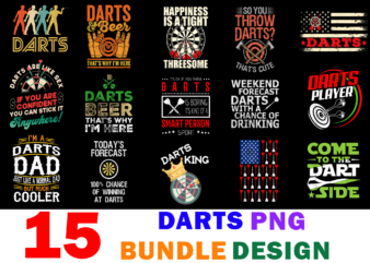 15 Darts Shirt Designs Bundle For Commercial Use, Darts T-shirt, Darts png file, Darts digital file, Darts gift, Darts download, Darts design