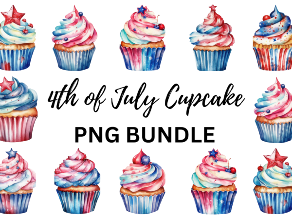 4th of july cupcake patriotic png bundle