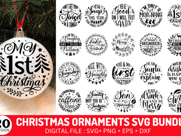 Christmas ornaments svg bundle t shirt vector file