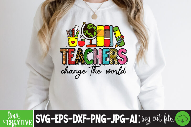 teachers change the world Sublimation PNG Design,Teacher PNG, Teacher Name Frame PNG, Pencil Apple Coffee Rule Frame Name, File Design for Sublimation Or Print, digital DownloadTeachers Change The World Png