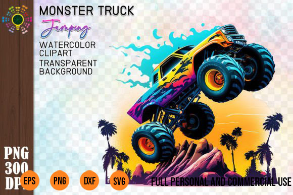 5 png Monster Truck Jumping Clipart Sublimatio