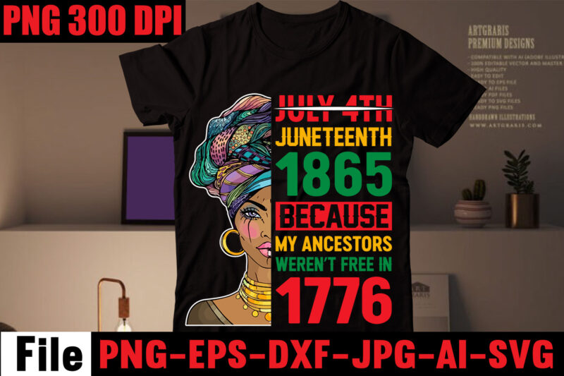 July 4th Juneteenth 1865 Because My Ancestors Weren't Free In 1776 T-shirt Design,Black History Is World History T-shirt Design,2023 african, american svg bundle ,african american t shirt design, bundle black