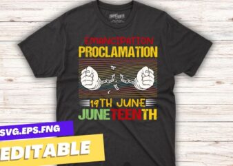 Emancipation Proclamation Juneteenth Freedom America Africa T-Shirt design vector, Hair, Melanin, T Shirts,BLM, Black History Month,Juneteenth