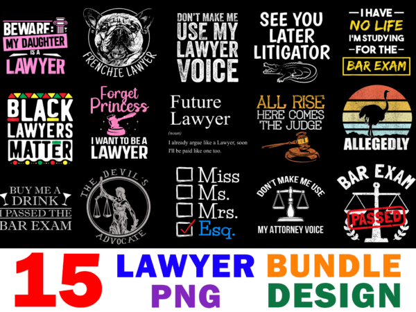15 lawer shirt designs bundle for commercial use, lawer t-shirt, lawer png file, lawer digital file, lawer gift, lawer download, lawer design