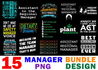 15 Manager Shirt Designs Bundle For Commercial Use, Manager T-shirt, Manager png file, Manager digital file, Manager gift, Manager download, Manager design