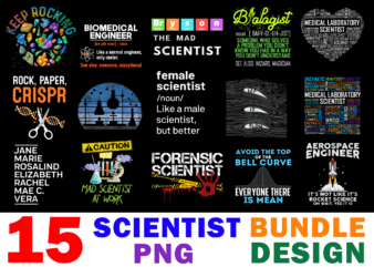 15 Scientist Shirt Designs Bundle For Commercial Use, Scientist T-shirt, Scientist png file, Scientist digital file, Scientist gift, Scientist download, Scientist design