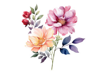 Watercolor Floral Clipart t shirt design for sale