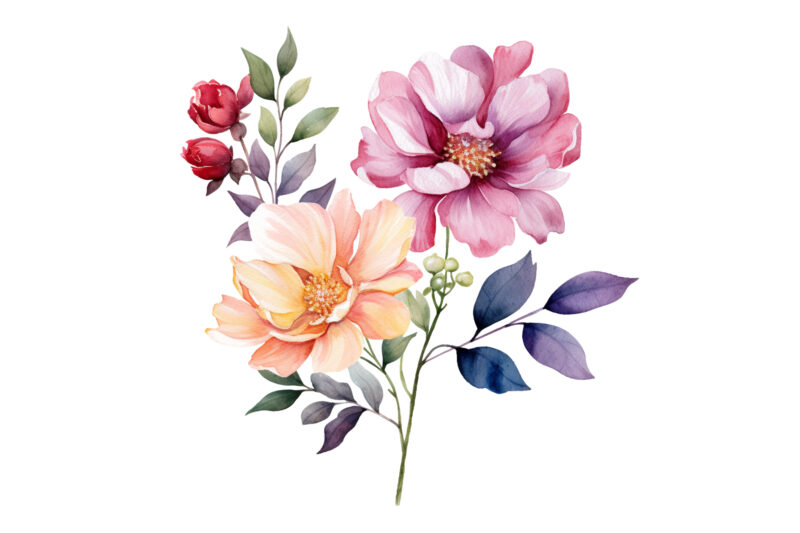 Watercolor Floral Clipart