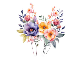 Watercolor Floral Clipart t shirt design for sale