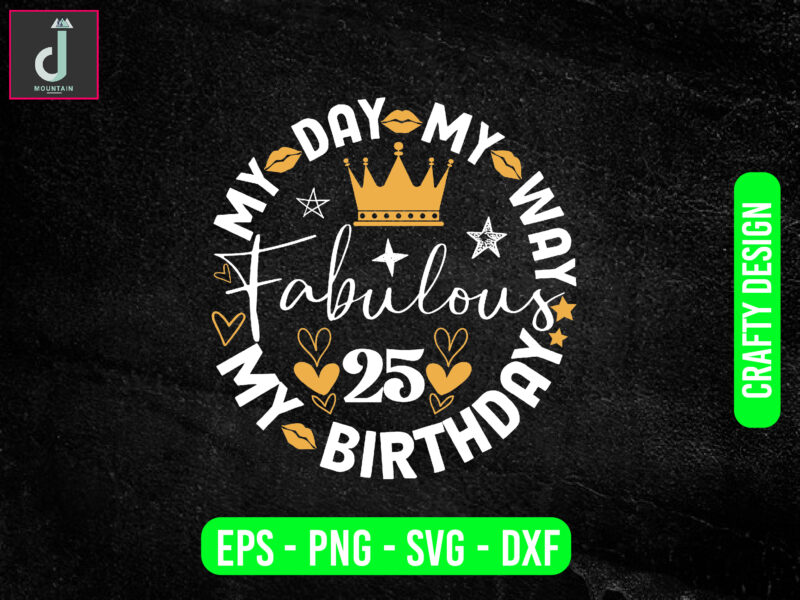 My day my way my birthday fabulous svg design, birthday queen svg png dxf,birthday svg png pdf