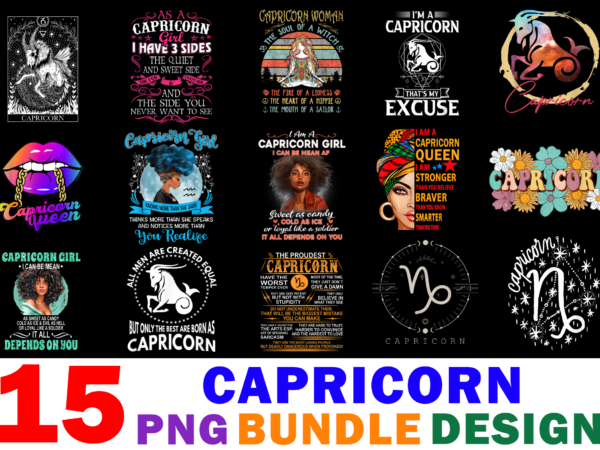 15 capricorn shirt designs bundle for commercial use, capricorn t-shirt, capricorn png file, capricorn digital file, capricorn gift, capricorn download, capricorn design