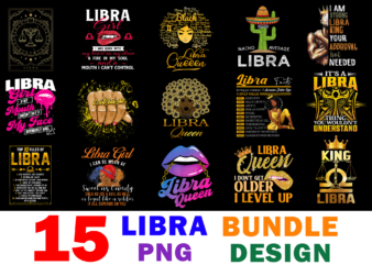 15 Libra Shirt Designs Bundle For Commercial Use, Libra T-shirt, Libra png file, Libra digital file, Libra gift, Libra download, Libra design