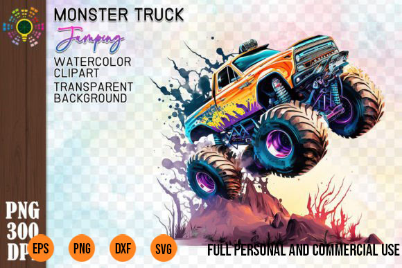 5 png Monster Truck Jumping Clipart Sublimatio