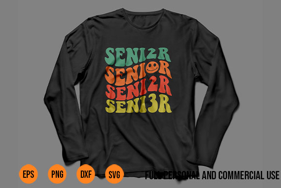 Senior 2023 Class of 2023 Retro Groovy Seniors Graduation 23 T-Shirt Design