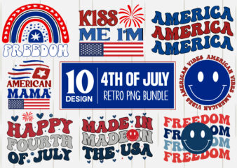 4th of July Retro Png Bundle 4th of July SVG Bundle, July 4th SVG, Fourth of July svg, America svg, USA Flag svg, Patriotic, Independence Day Shirt, Cut File Cricut