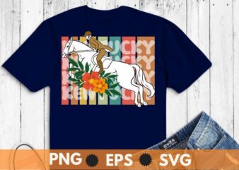 Vintage Kentucky floral flower Retro, Horse Racing, Derby T-Shirt design vector, Vintage, Kentucky, Retro, Horse Racing, Derby T-Shirt design