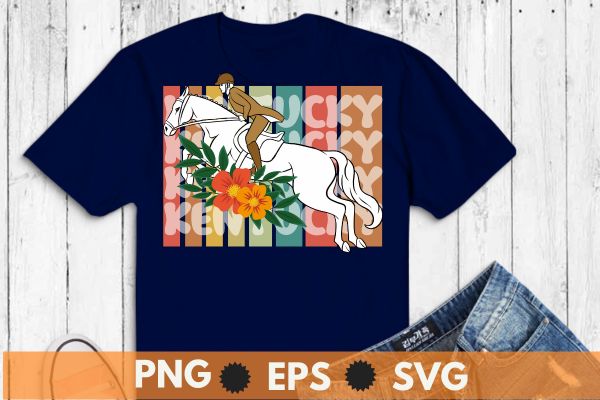 Vintage kentucky floral flower retro, horse racing, derby t-shirt design vector, vintage, kentucky, retro, horse racing, derby t-shirt design