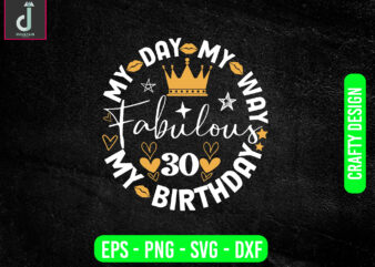 My day my way my birthday fabulous svg design, birthday svg cutting file, cricut silhouette