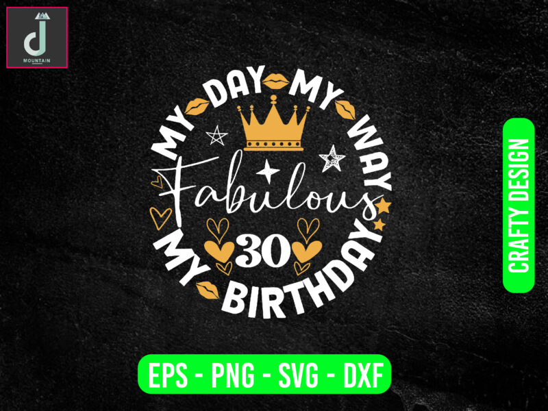 My day my way my birthday fabulous svg design, birthday svg cutting file, cricut silhouette