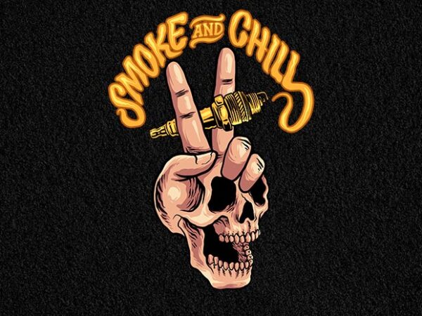 Smoke and chill t shirt template vector