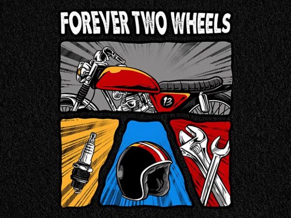 Two wheels t shirt designs for sale
