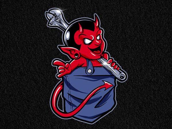 devil on fire t shirt vector illustration