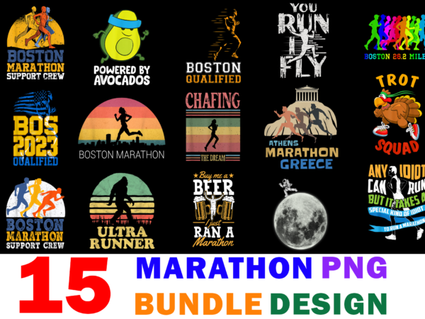 15 marathon shirt designs bundle for commercial use, marathon t-shirt, marathon png file, marathon digital file, marathon gift, marathon download, marathon design