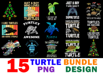 15 Turtle Shirt Designs Bundle For Commercial Use, Turtle T-shirt, Turtle png file, Turtle digital file, Turtle gift, Turtle download, Turtle design