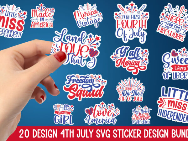 4th of july stickers svg bundle