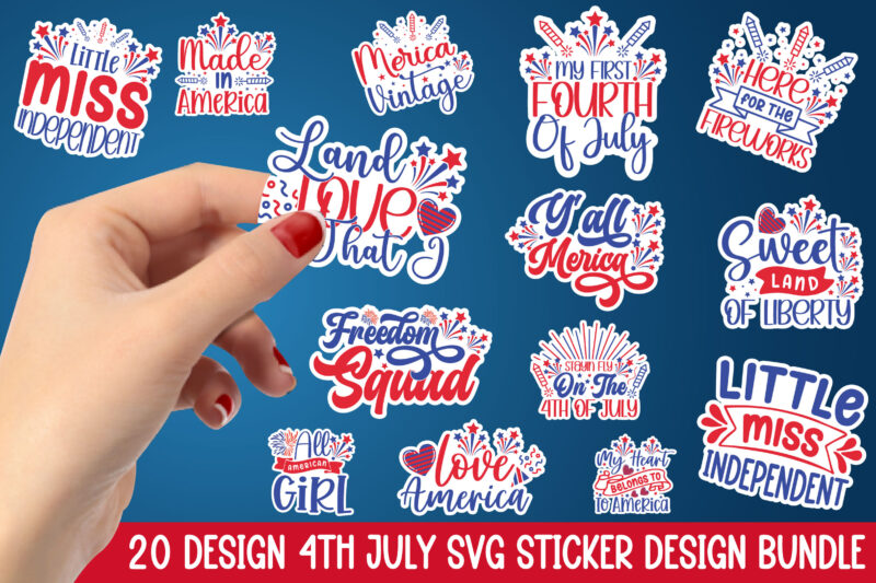 4th Of July Stickers SVG Bundle