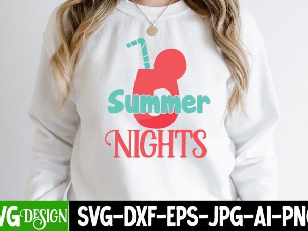 Summer nights t-shirt design, summer nights svg cut file, summer svg bundle,summer sublimation bundle,beach svg design summer bundle png, summer png, hello summer png, summer vibes png, summer holiday png,