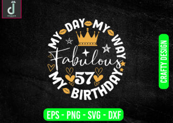 My day my way my birthday fabulous svg design, kids birthday svg, party svg