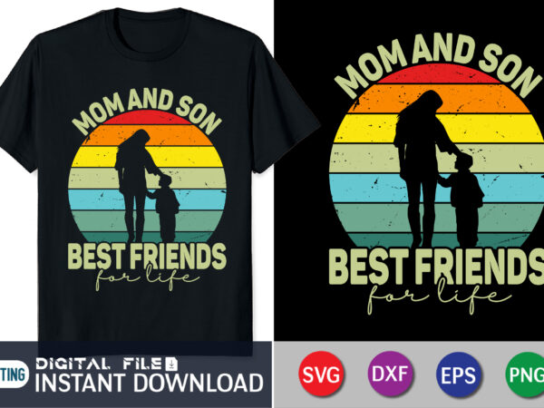 Vintage mom and son best friends for life shirt, mom and son best friends for life svg, mom and son shirt, mother’s day unisex t-shirt, best friends vintage shirt, mom