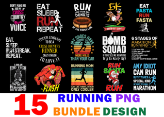 15 Running Shirt Designs Bundle For Commercial Use, Running T-shirt, Running png file, Running digital file, Running gift, Running download, Running design