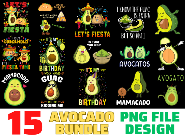 15 avocado shirt designs bundle for commercial use, avocado t-shirt, avocado png file, avocado digital file, avocado gift, avocado download, avocado design