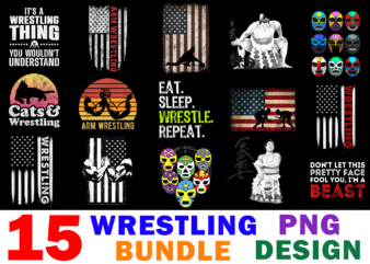 15 Wrestling Shirt Designs Bundle For Commercial Use, Wrestling T-shirt, Wrestling png file, Wrestling digital file, Wrestling gift, Wrestling download, Wrestling design