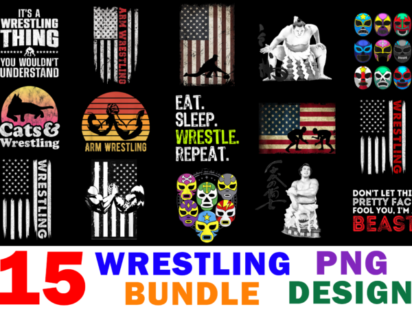 15 wrestling shirt designs bundle for commercial use, wrestling t-shirt, wrestling png file, wrestling digital file, wrestling gift, wrestling download, wrestling design