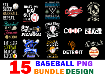15 Baseball Shirt Designs Bundle For Commercial Use, Baseball T-shirt, Baseball png file, Baseball digital file, Baseball gift, Baseball download, Baseball design