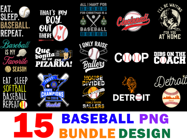 15 baseball shirt designs bundle for commercial use, baseball t-shirt, baseball png file, baseball digital file, baseball gift, baseball download, baseball design