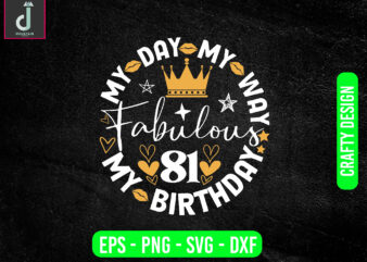 My day my way my birthday fabulous svg design, birthday party svg png pdf, birthday clipart