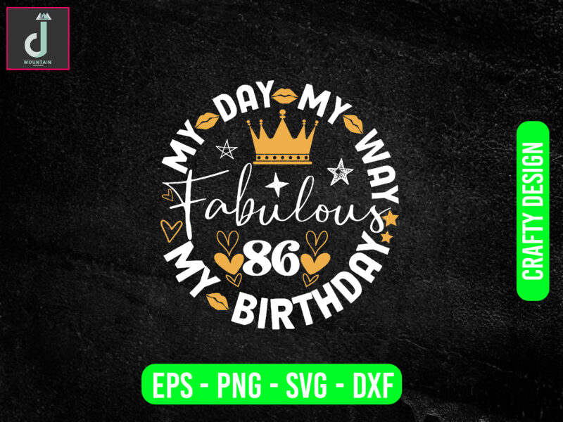 My day my way my birthday fabulous svg design, Birthday Theme Svg,easy cut, instant download